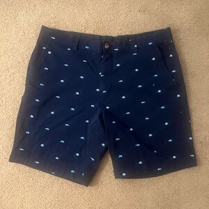 Navy Blue Shorts with nautical theme (fish) 
Lightly Worn ✨